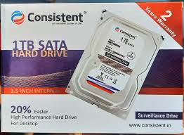 Consistent 1000 GB (1 TB) SURVILLANCE DRIVE SATA Internal Hard Disk Drive (HDD)  (Interface: SATA)